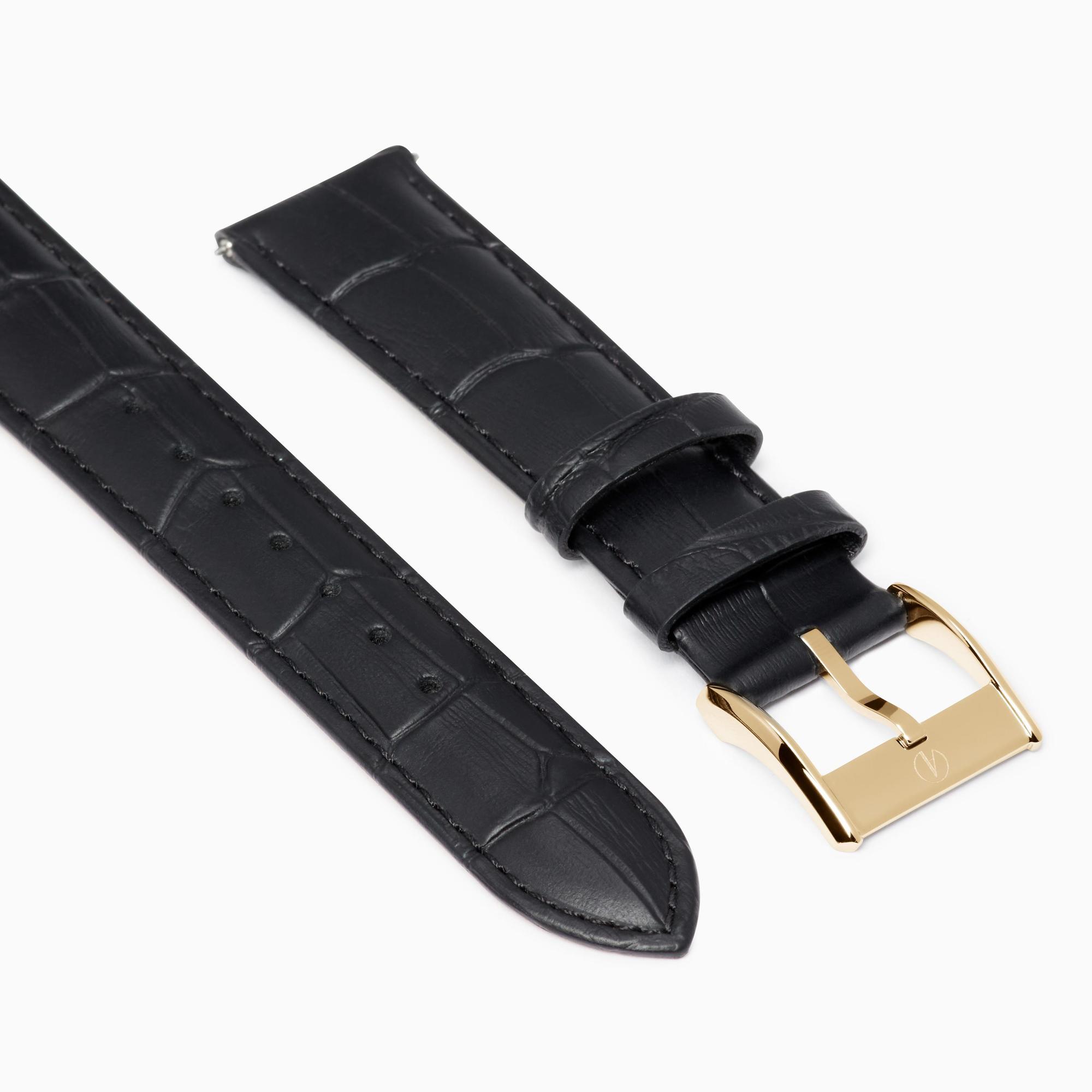 Accurist Classic Men's Black Leather 20mm Strap